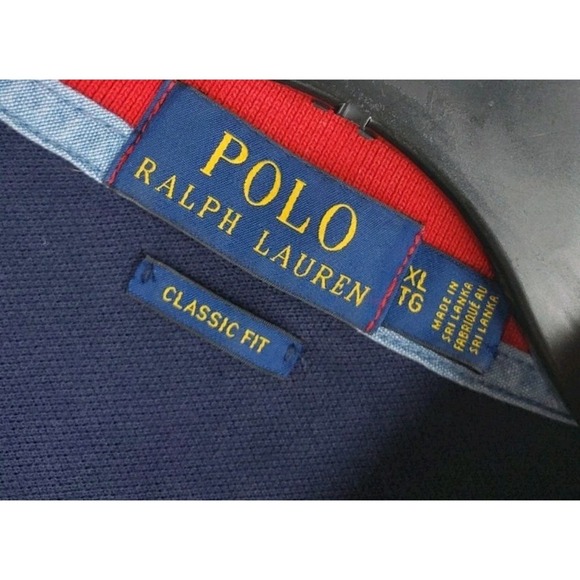 Ralph Lauren Polo Shirt Mens XL Blue Red USA Flag NY Supply Co Patriotic SS - Picture 3 of 8